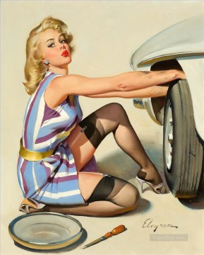 Nude Painting - Quick Change by Gil Elvgren pin up